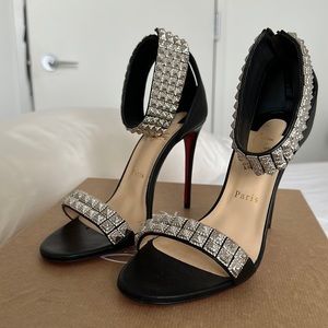 Louboutin Priyadora 100mm - black/silver - size 38